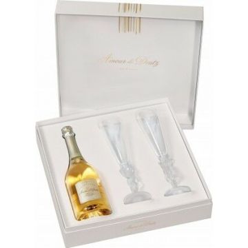 Champagne Deutz - Amour de Deutz (2008) - Bouteille (75cl) in geschenkdoos met 2 flutes
